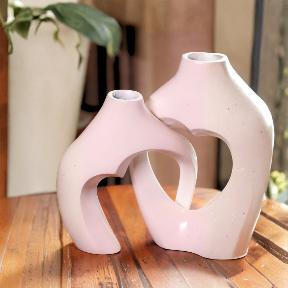 Nested Hearts Flower Vase S/2