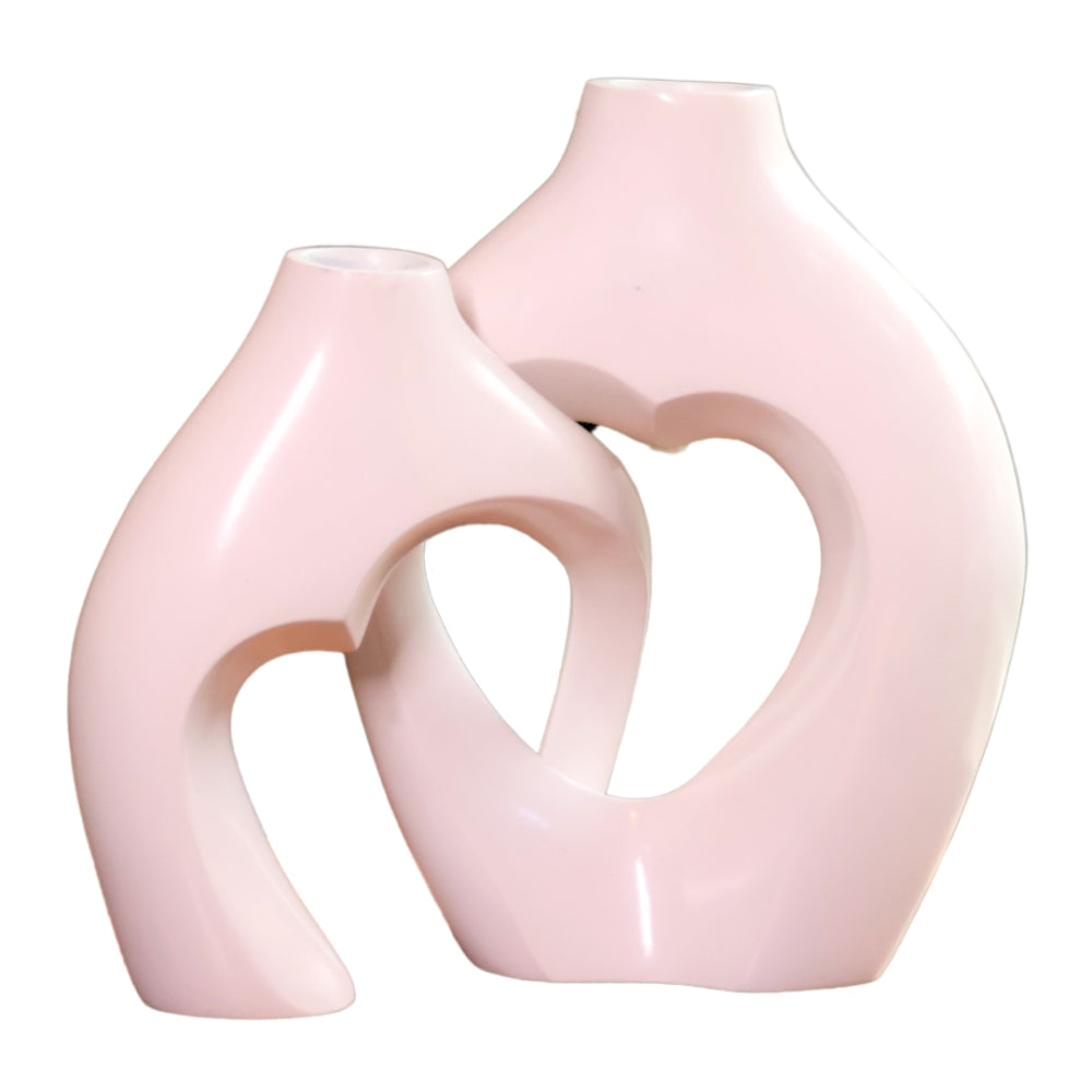Nested Hearts Flower Vase S/2