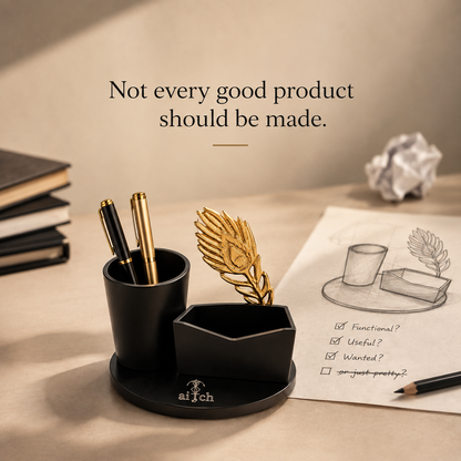 Feather Pen holder & Card Holder Set