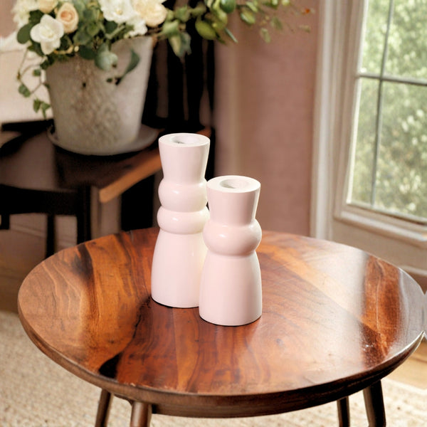 Modern Knot Candle Holder S/2