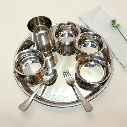 Floral Steel Thai Dinnerware Set