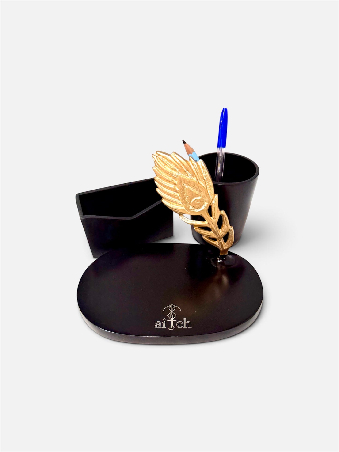 Feather Pen holder & Card Holder Set
